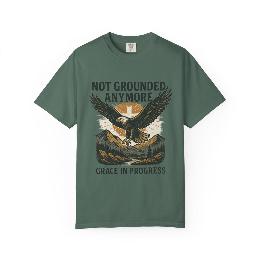 Not Grounded Anymore Vintage Eagle T-Shirt | Faith Outdoor Apparel | Soaring Eagle Tee | Grace In Progress | Recovery & Hope Gift