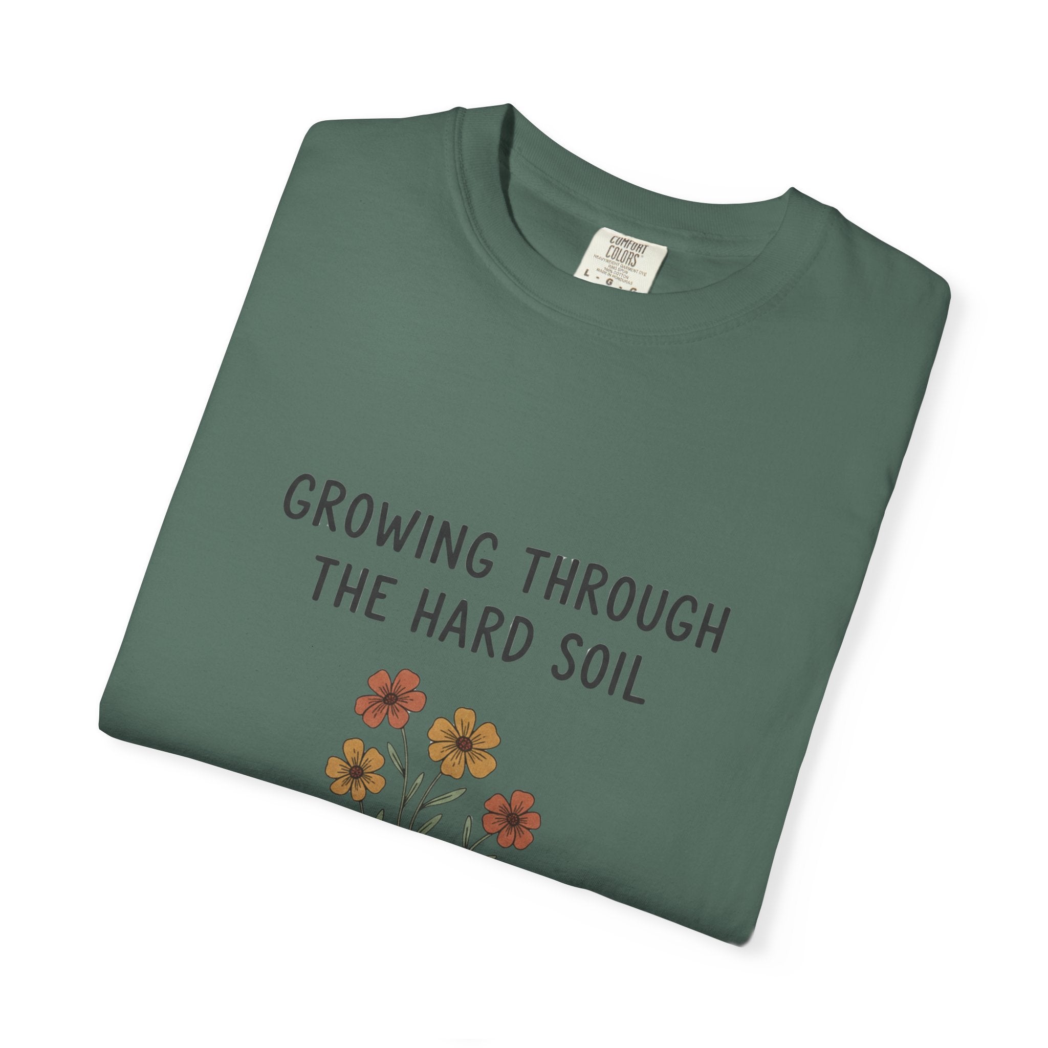 Grace in Progress Faith T-Shirt — Growing Through the Hard Soil — Vintage Terracotta Plant Christian Tee | Healing & Growth Design for Women