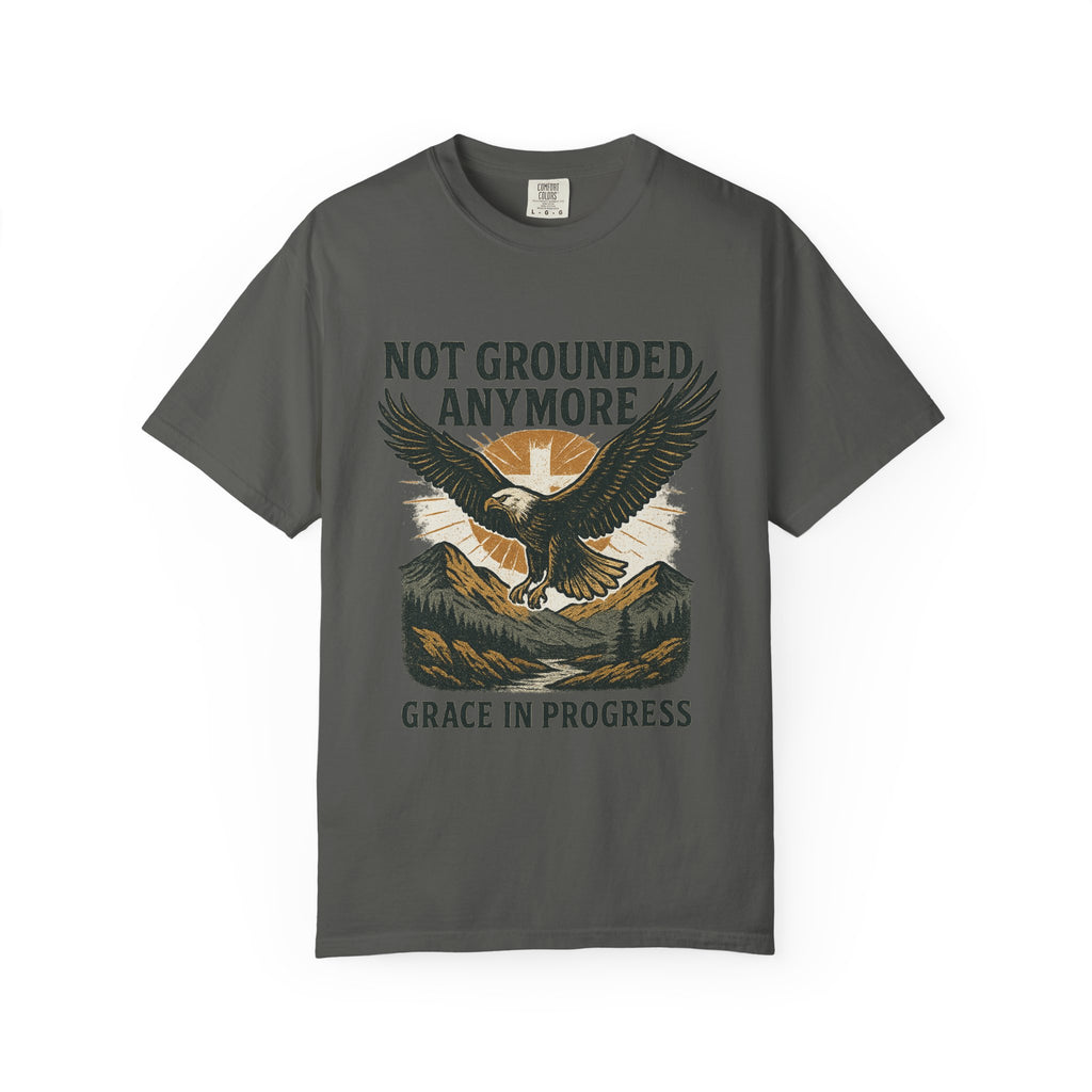 Not Grounded Anymore Vintage Eagle T-Shirt | Faith Outdoor Apparel | Soaring Eagle Tee | Grace In Progress | Recovery & Hope Gift