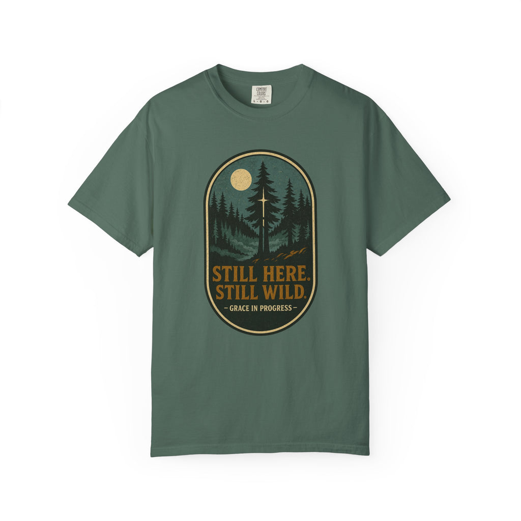 Still Standing After All | Vintage Outdoor Faith T-Shirt | Grace In Progress | Christian Nature Apparel | Grief Recovery Resilience Tee