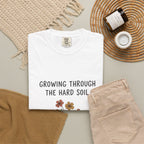 Grace in Progress Faith T-Shirt — Growing Through the Hard Soil — Vintage Terracotta Plant Christian Tee | Healing & Growth Design for Women