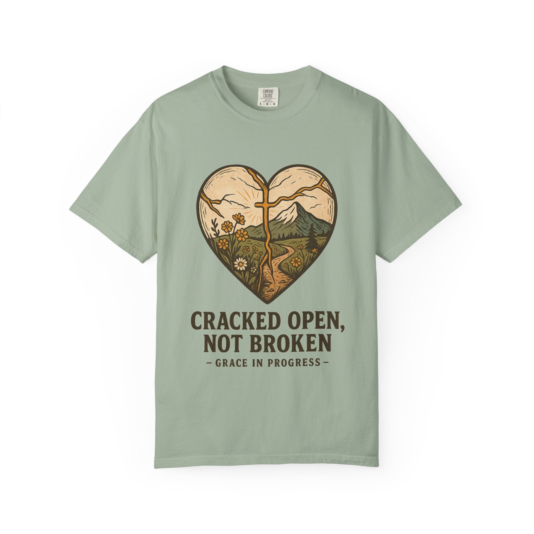 Cracked Open, Not Broken — Kintsugi Heart Tee
