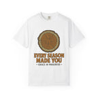 Every Season Made You Vintage Tree Ring Faith T-Shirt | Grace In Progress | Recovery Resilience Apparel