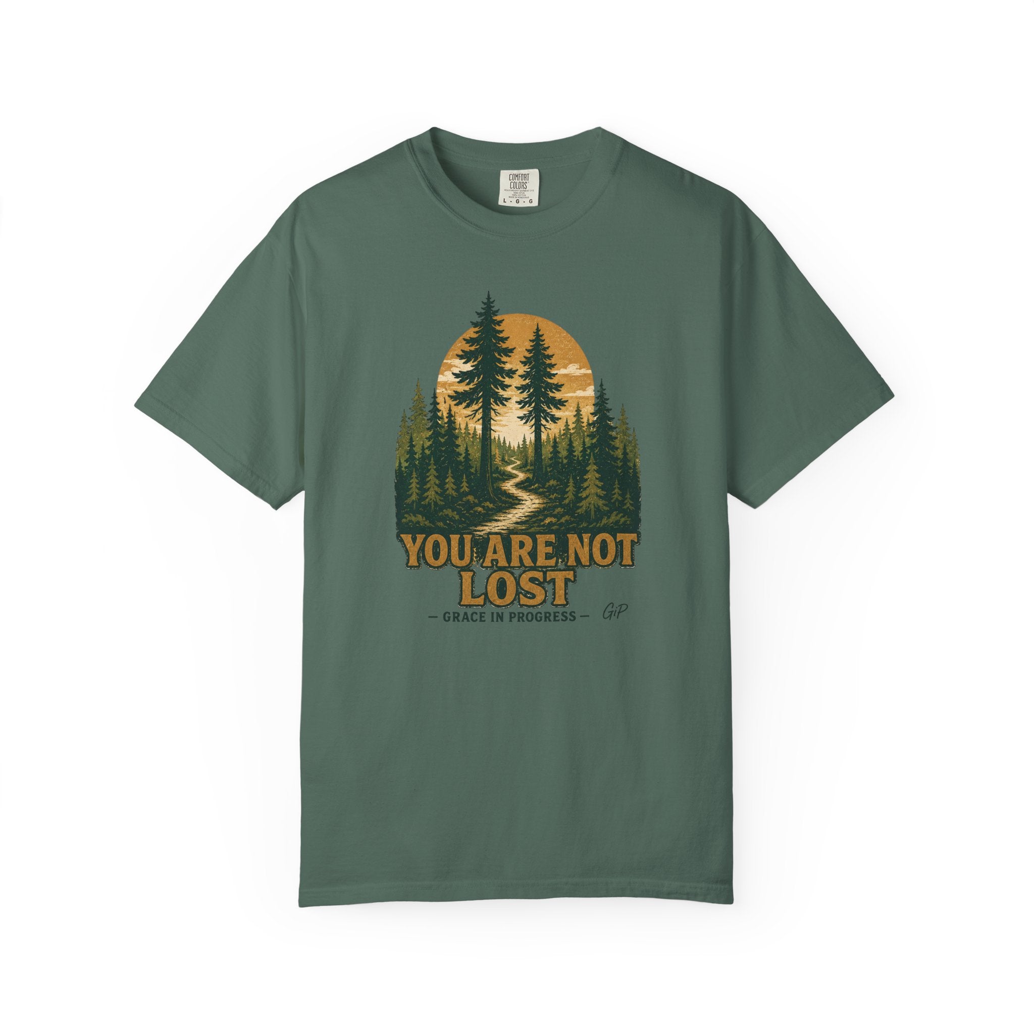You Are Not Lost Vintage Forest T-Shirt | Faith Outdoor Apparel | Healing Encouragement Shirt | Pine Tree Screen Print | Grace In Progress