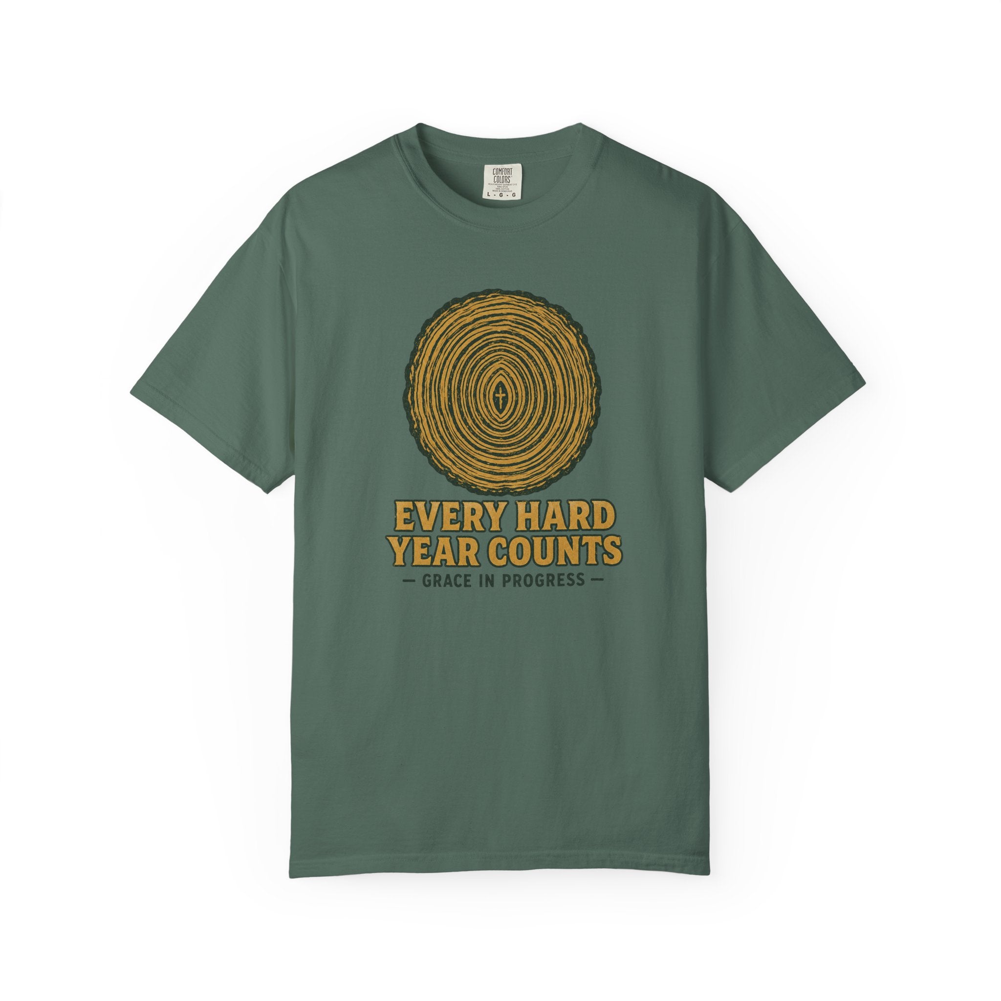 Every Hard Year Counts | Tree Ring Vintage Faith Tee | Grace In Progress | Christian Outdoor Apparel | Growth Resilience Shirt