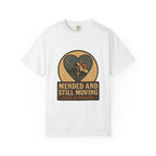 Mended And Still Moving Kintsugi Heart Mountain Faith Tee | Grace In Progress | Grief Recovery Healing Apparel