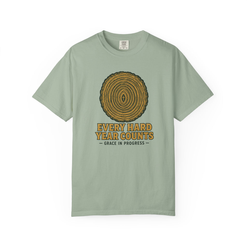 Every Hard Year Counts | Tree Ring Vintage Faith Tee | Grace In Progress | Christian Outdoor Apparel | Growth Resilience Shirt