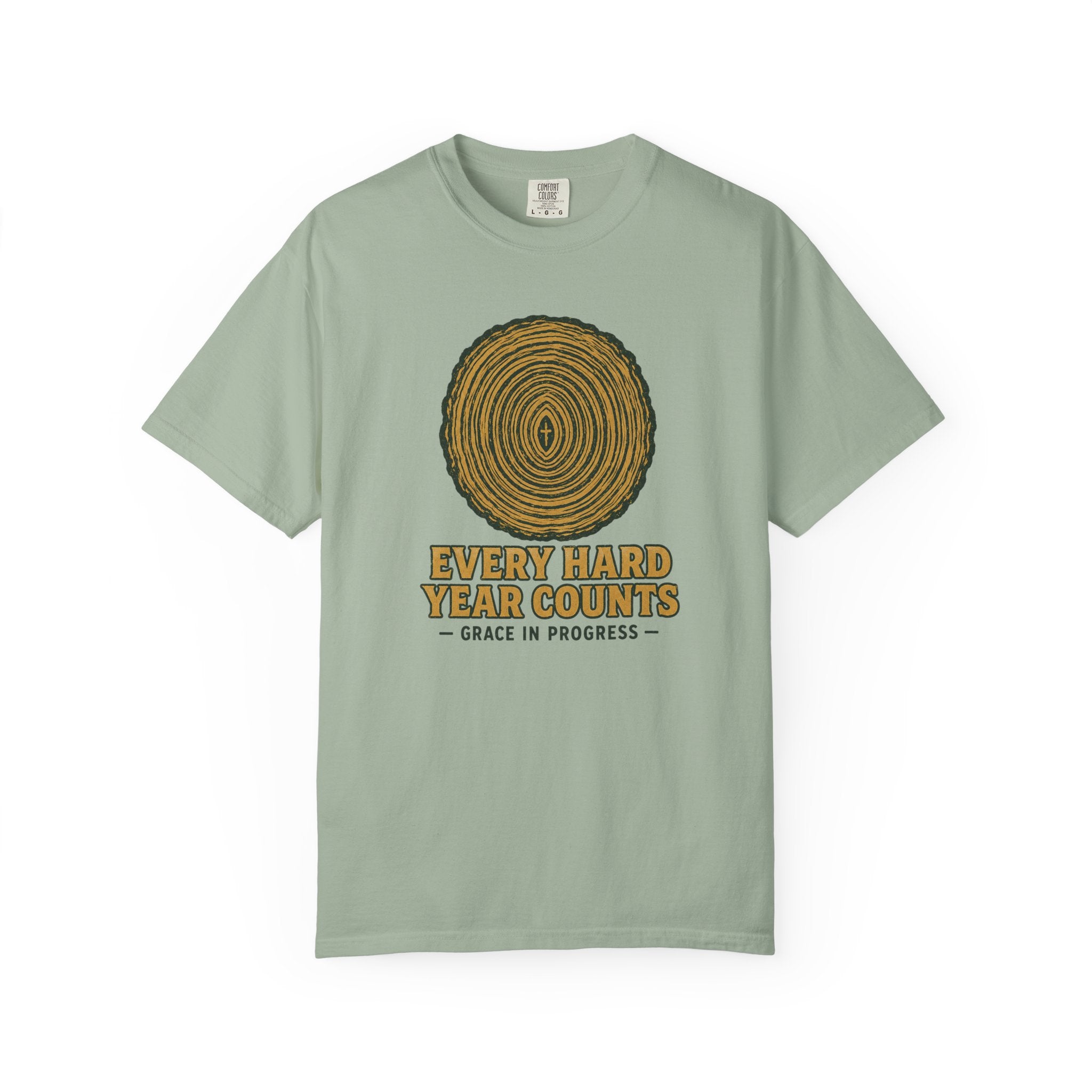 Every Hard Year Counts | Tree Ring Vintage Faith Tee | Grace In Progress | Christian Outdoor Apparel | Growth Resilience Shirt