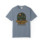Brave Enough To Rest | Moonlit Forest Badge Vintage Tee | Grace In Progress | Faith Outdoor Shirt | Rest Burnout Recovery Apparel