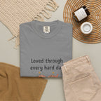 Grace in Progress Christian T-Shirt — Loved Through Every Hard Day — Faith & Mental Health Tee | Bandaged Heart Vintage Illustration