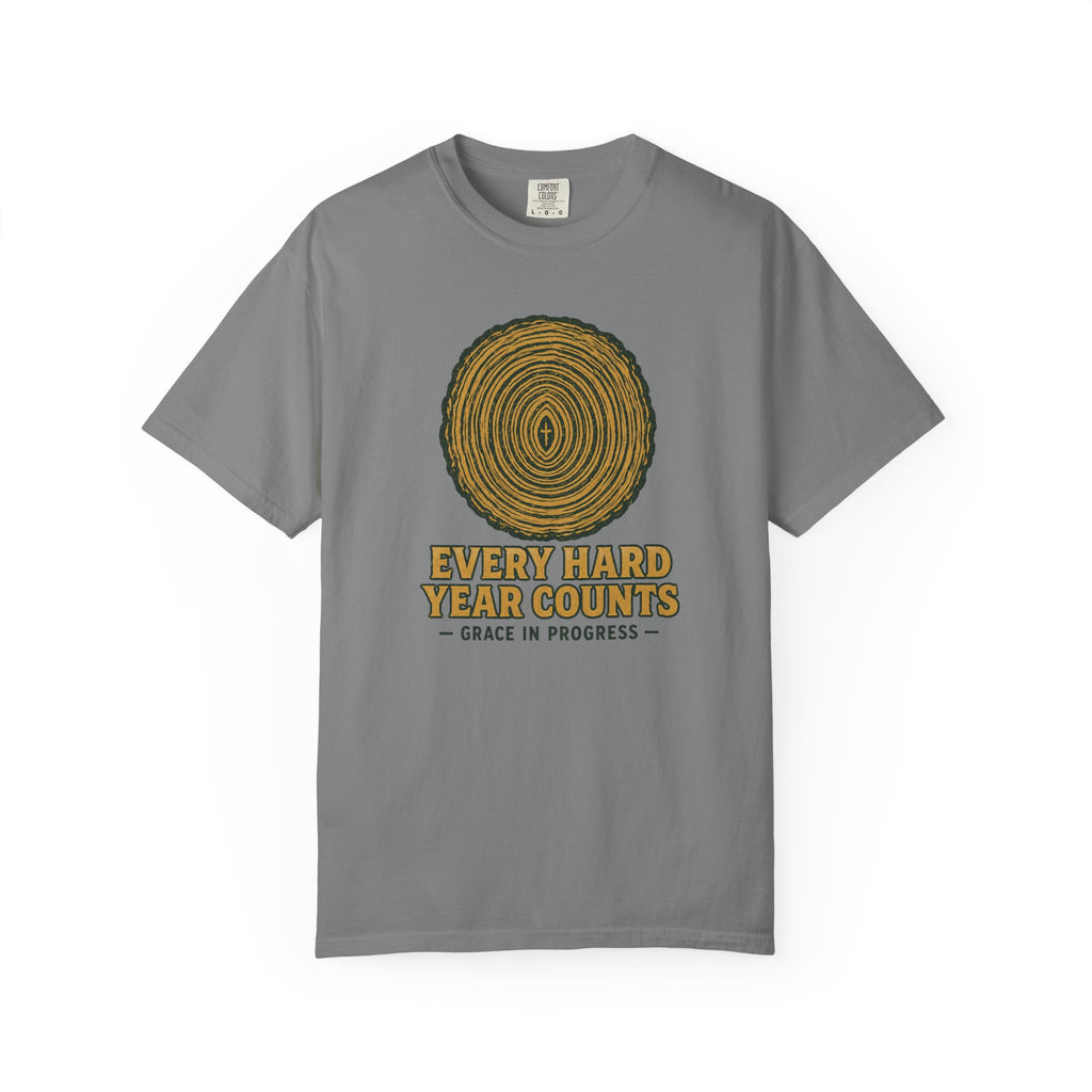 Every Hard Year Counts | Tree Ring Vintage Faith Tee | Grace In Progress | Christian Outdoor Apparel | Growth Resilience Shirt