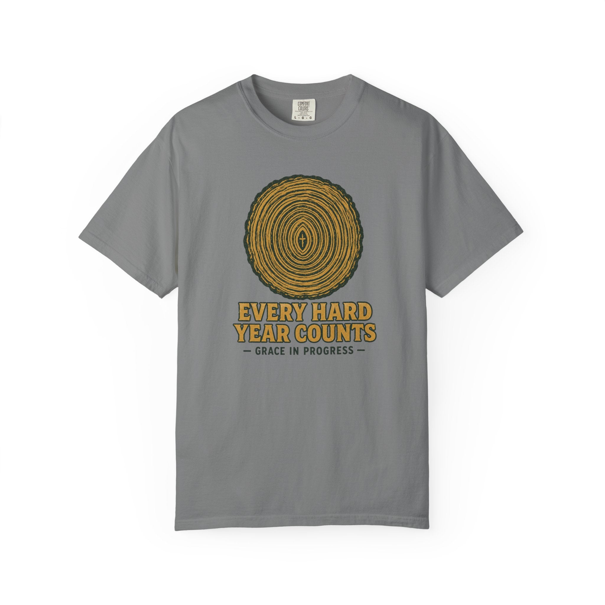 Every Hard Year Counts | Tree Ring Vintage Faith Tee | Grace In Progress | Christian Outdoor Apparel | Growth Resilience Shirt