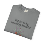 Grace in Progress Faith T-Shirt — Still Becoming Something Beautiful — Vintage Wildflower Christian Tee for Women Healing & Growing