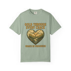 Gold Through Every Crack | Kintsugi Heart Vintage Faith Tee | Grace In Progress | Healing Grief Recovery Shirt | Christian Mental Health Apparel