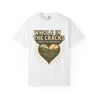 Whole In The Cracks Kintsugi Heart Landscape T-Shirt | Faith Healing Apparel | Recovery Gift | Vintage Screen Print Tee | Grace In Progress