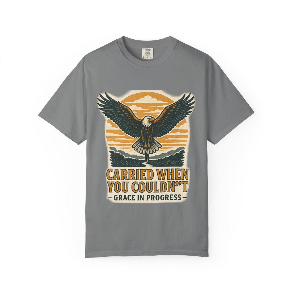 Carried When You Couldn't Vintage Eagle Faith T-Shirt | Grace In Progress | Burnout Caregiver Hope Apparel