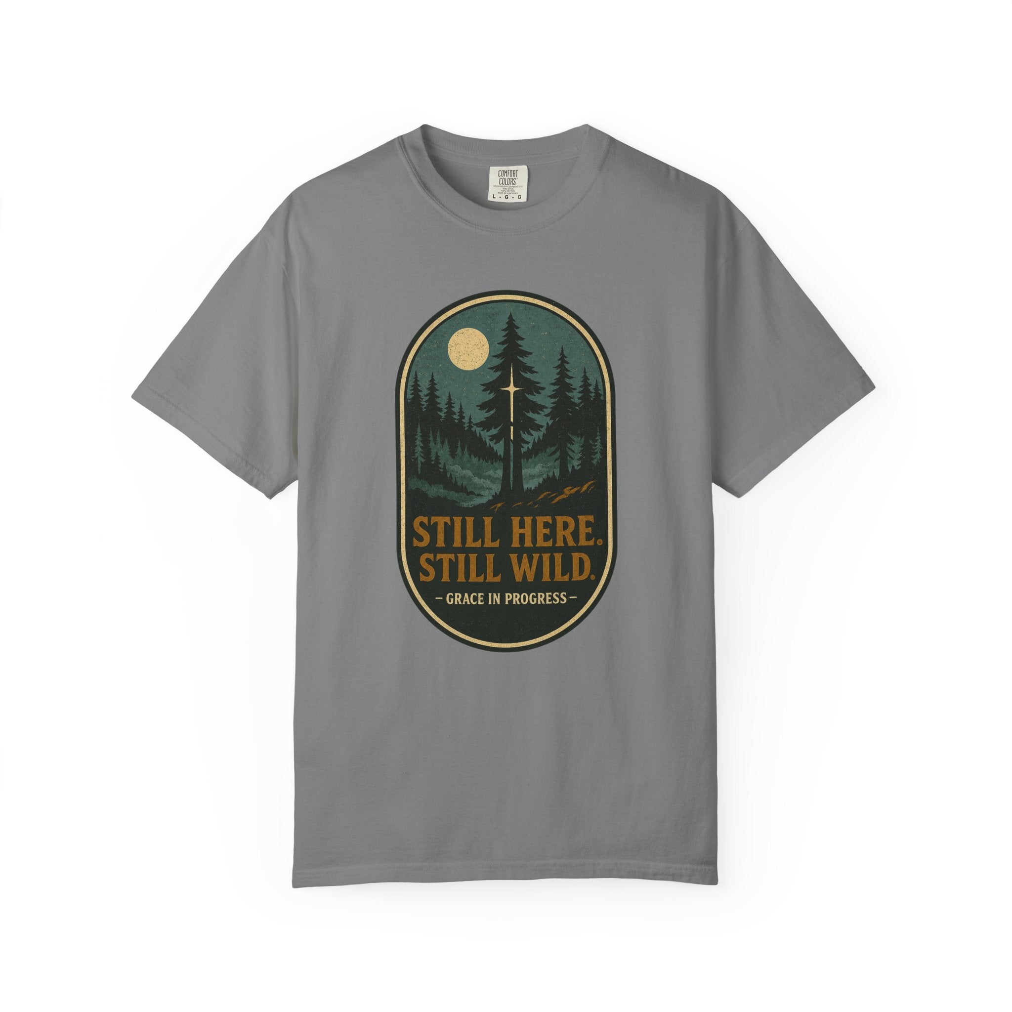 Still Standing After All | Vintage Outdoor Faith T-Shirt | Grace In Progress | Christian Nature Apparel | Grief Recovery Resilience Tee