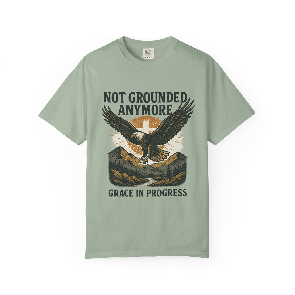 Not Grounded Anymore Vintage Eagle T-Shirt | Faith Outdoor Apparel | Soaring Eagle Tee | Grace In Progress | Recovery & Hope Gift