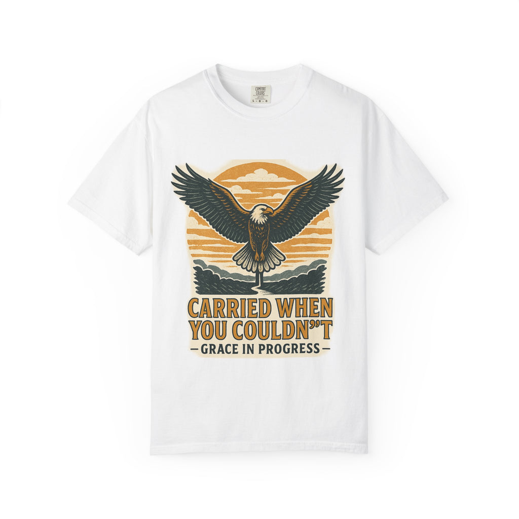 Carried When You Couldn't Vintage Eagle Faith T-Shirt | Grace In Progress | Burnout Caregiver Hope Apparel