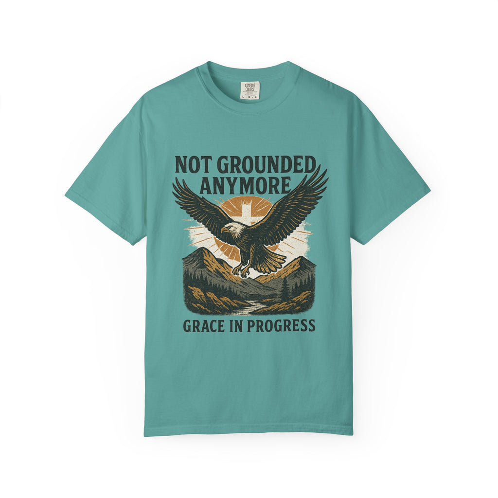 Not Grounded Anymore Vintage Eagle T-Shirt | Faith Outdoor Apparel | Soaring Eagle Tee | Grace In Progress | Recovery & Hope Gift