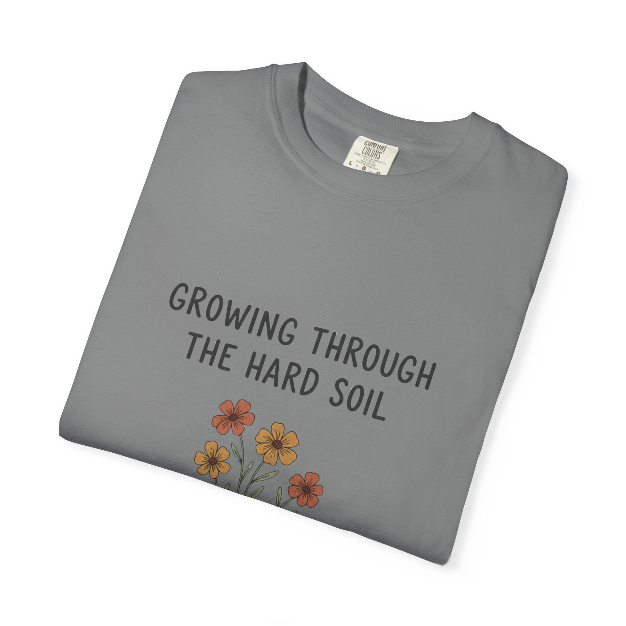 Grace in Progress Faith T-Shirt — Growing Through the Hard Soil — Vintage Terracotta Plant Christian Tee | Healing & Growth Design for Women
