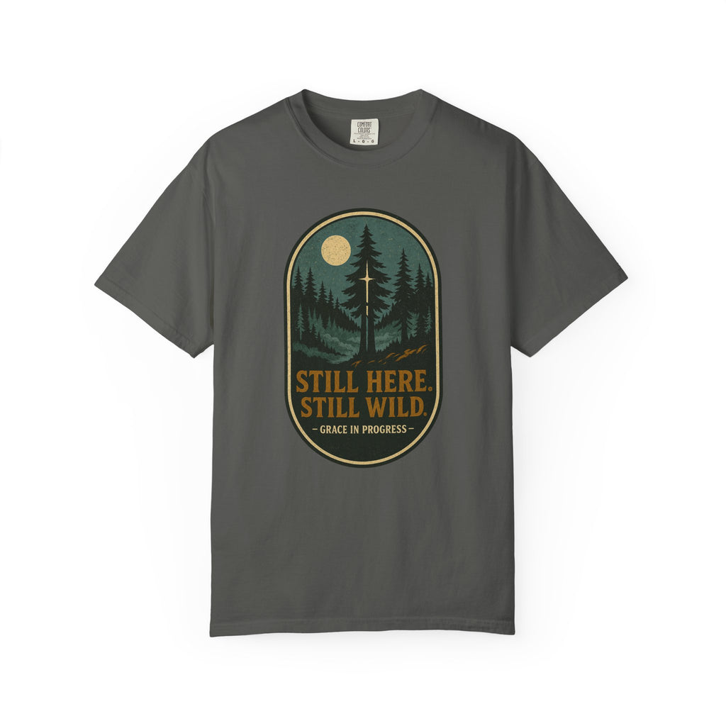 Still Standing After All | Vintage Outdoor Faith T-Shirt | Grace In Progress | Christian Nature Apparel | Grief Recovery Resilience Tee
