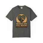 Mended And Still Moving Kintsugi Heart Mountain Faith Tee | Grace In Progress | Grief Recovery Healing Apparel