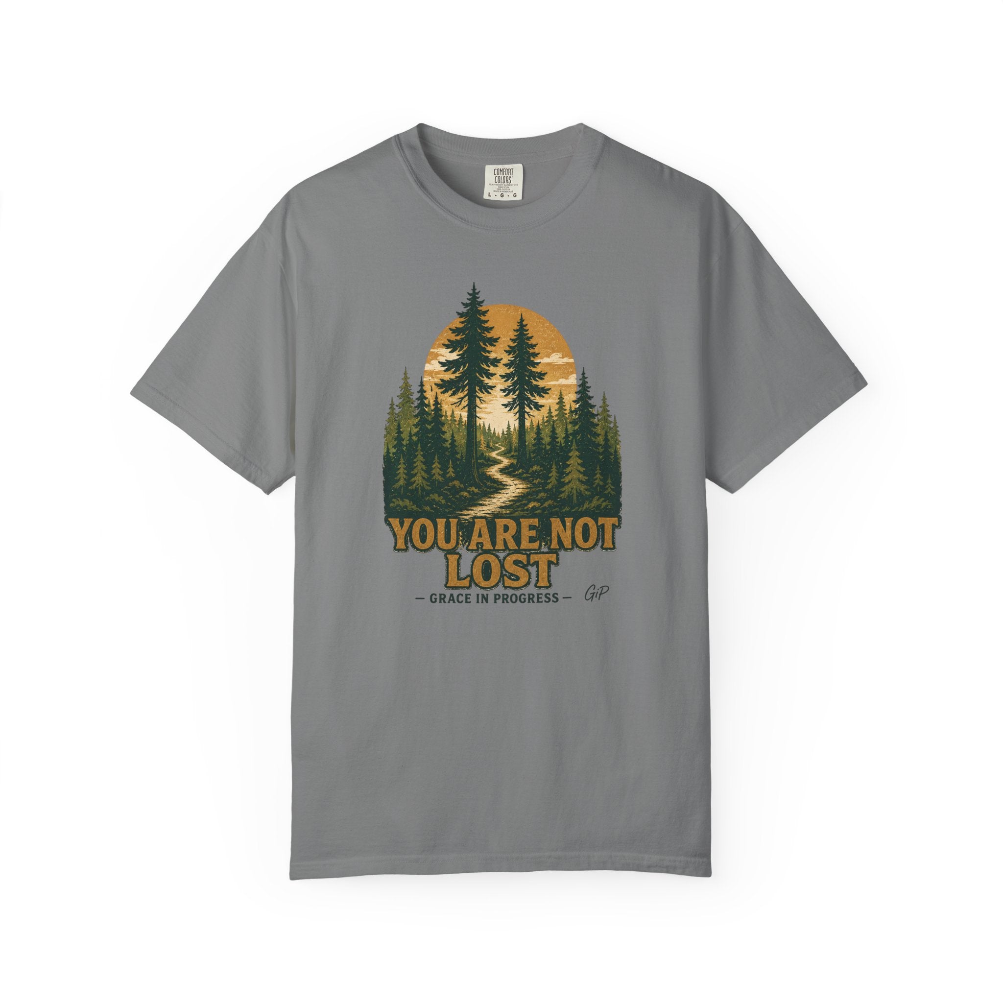 You Are Not Lost Vintage Forest T-Shirt | Faith Outdoor Apparel | Healing Encouragement Shirt | Pine Tree Screen Print | Grace In Progress