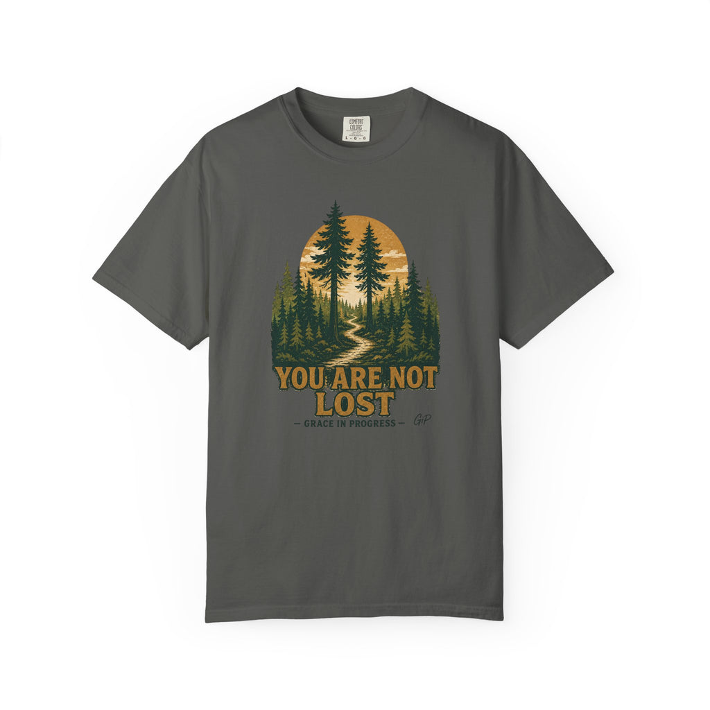 You Are Not Lost Vintage Forest T-Shirt | Faith Outdoor Apparel | Healing Encouragement Shirt | Pine Tree Screen Print | Grace In Progress