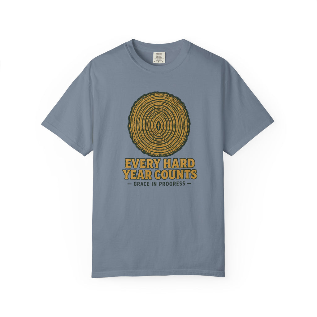 Every Hard Year Counts | Tree Ring Vintage Faith Tee | Grace In Progress | Christian Outdoor Apparel | Growth Resilience Shirt