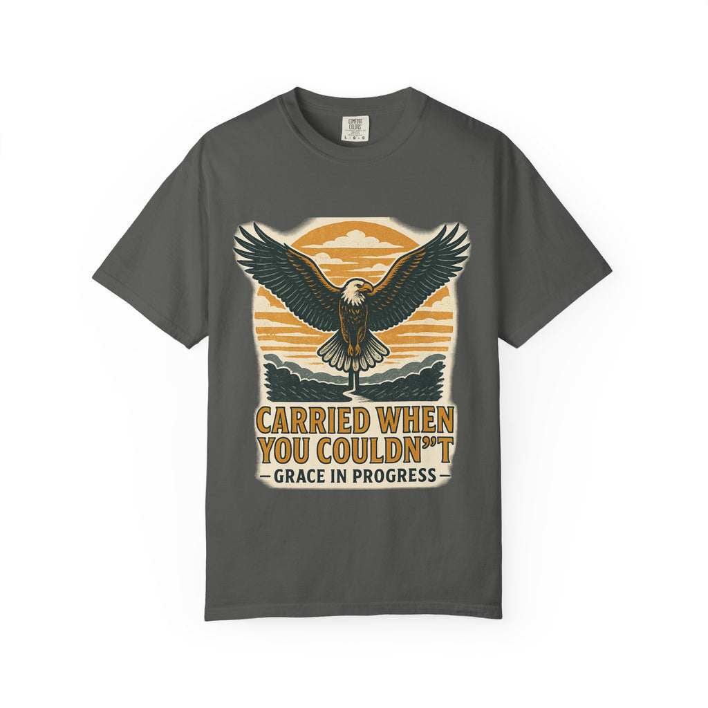 Carried When You Couldn't Vintage Eagle Faith T-Shirt | Grace In Progress | Burnout Caregiver Hope Apparel