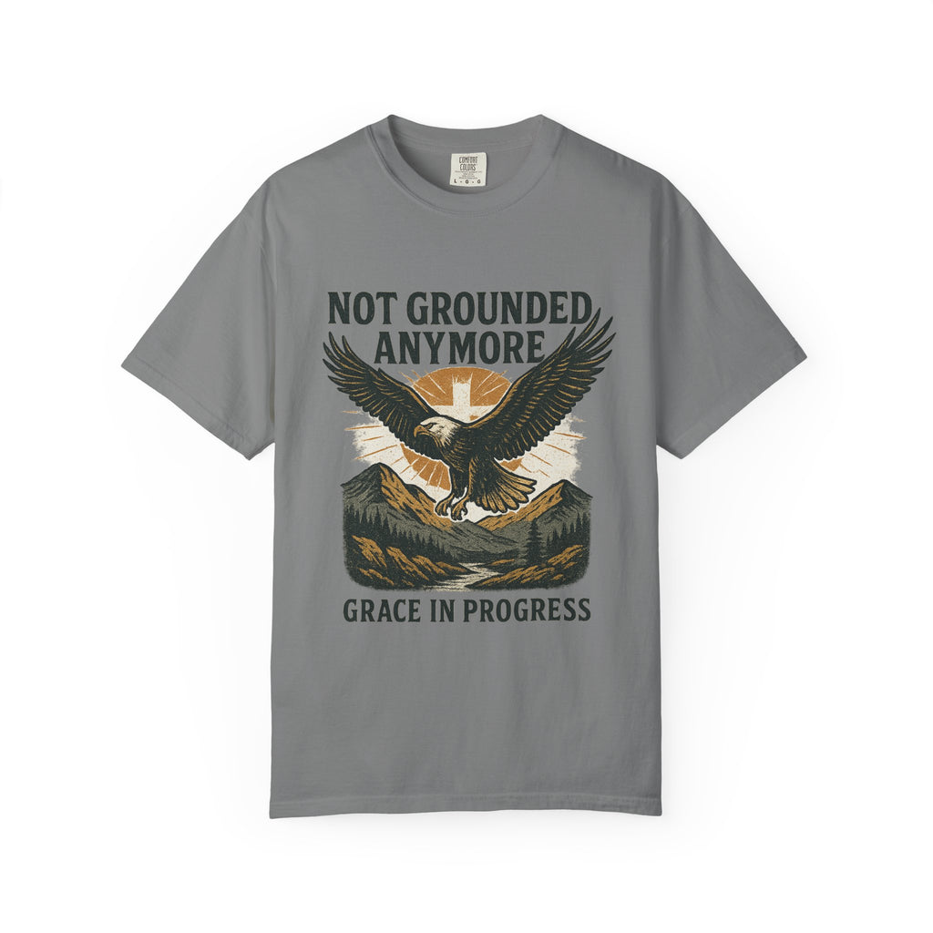 Not Grounded Anymore Vintage Eagle T-Shirt | Faith Outdoor Apparel | Soaring Eagle Tee | Grace In Progress | Recovery & Hope Gift