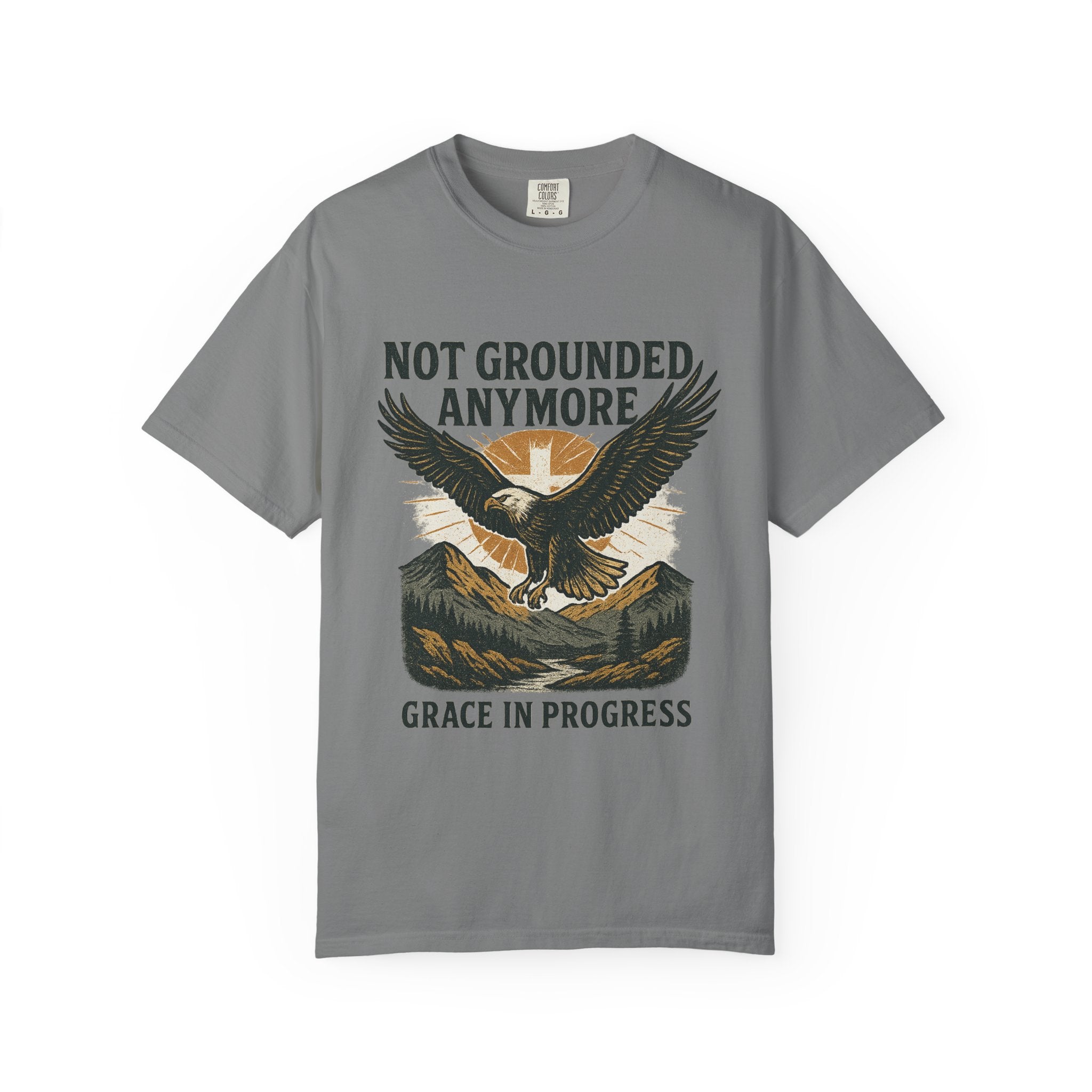 Not Grounded Anymore Vintage Eagle T-Shirt | Faith Outdoor Apparel | Soaring Eagle Tee | Grace In Progress | Recovery & Hope Gift