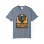 Mended And Still Moving Kintsugi Heart Mountain Faith Tee | Grace In Progress | Grief Recovery Healing Apparel