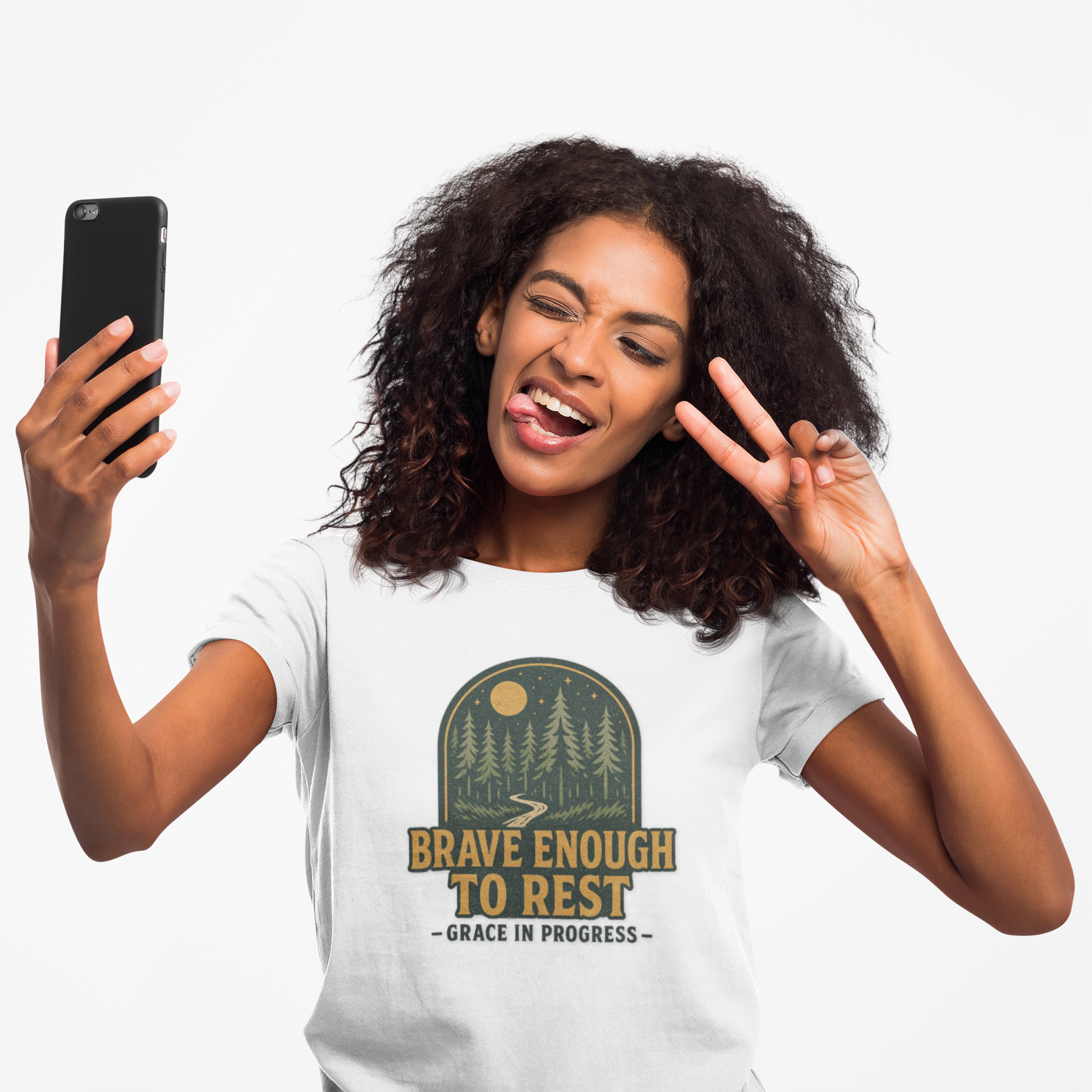 Brave Enough to Rest — Moonlit Badge Tee