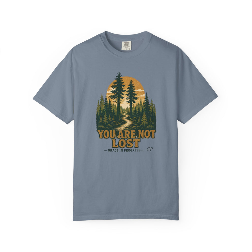 You Are Not Lost Vintage Forest T-Shirt | Faith Outdoor Apparel | Healing Encouragement Shirt | Pine Tree Screen Print | Grace In Progress