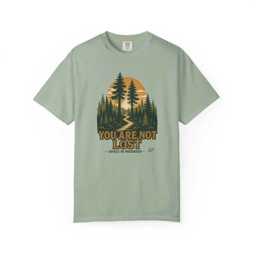 You Are Not Lost Vintage Forest T-Shirt | Faith Outdoor Apparel | Healing Encouragement Shirt | Pine Tree Screen Print | Grace In Progress