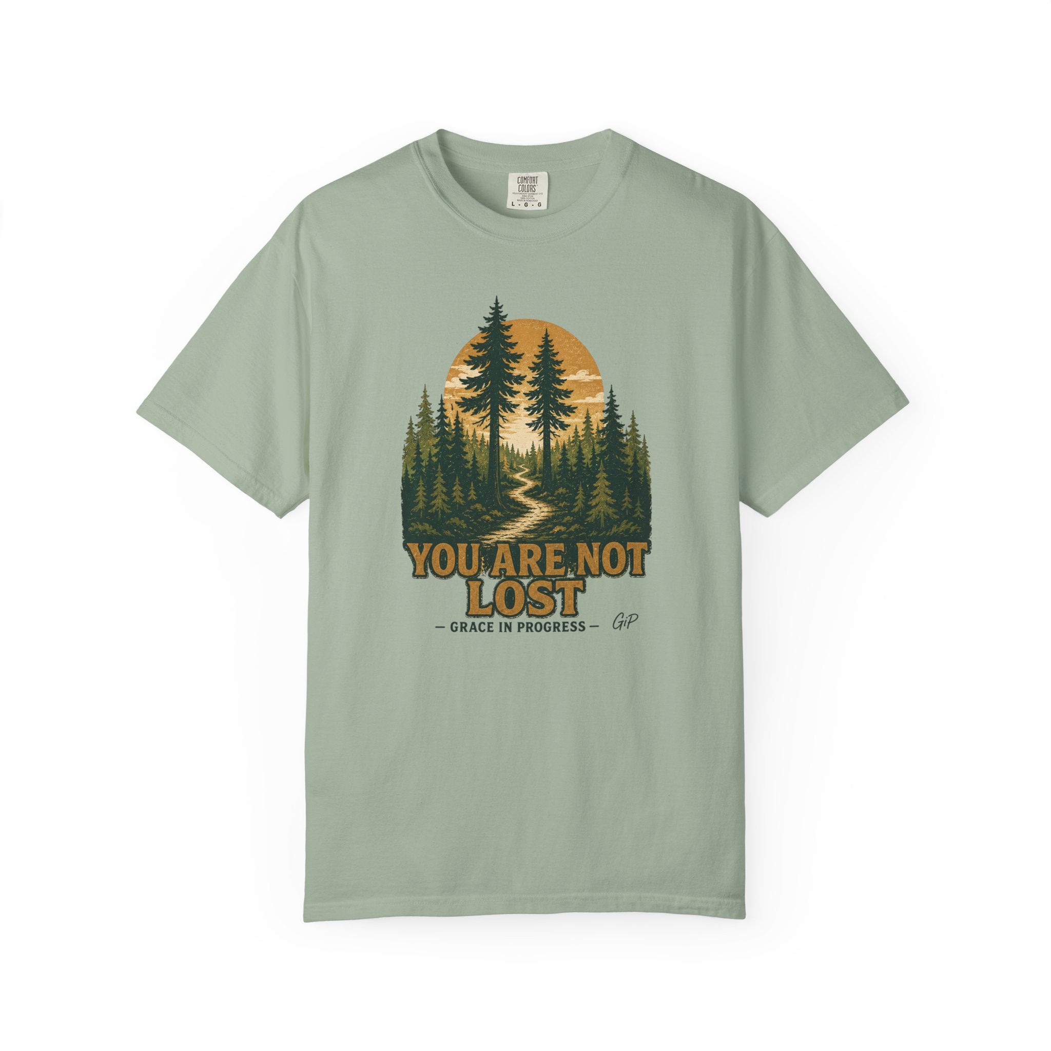 You Are Not Lost Vintage Forest T-Shirt | Faith Outdoor Apparel | Healing Encouragement Shirt | Pine Tree Screen Print | Grace In Progress