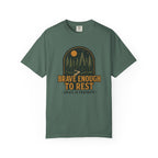Brave Enough To Rest | Moonlit Forest Badge Vintage Tee | Grace In Progress | Faith Outdoor Shirt | Rest Burnout Recovery Apparel