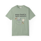 Grace in Progress Anxiety Faith T-Shirt — Peace Found in Quiet Moments — Vintage Christian Tea Mug Tee for Women | Calm Faith Design