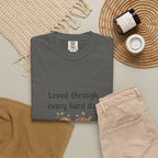 Grace in Progress Christian T-Shirt — Loved Through Every Hard Day — Faith & Mental Health Tee | Bandaged Heart Vintage Illustration