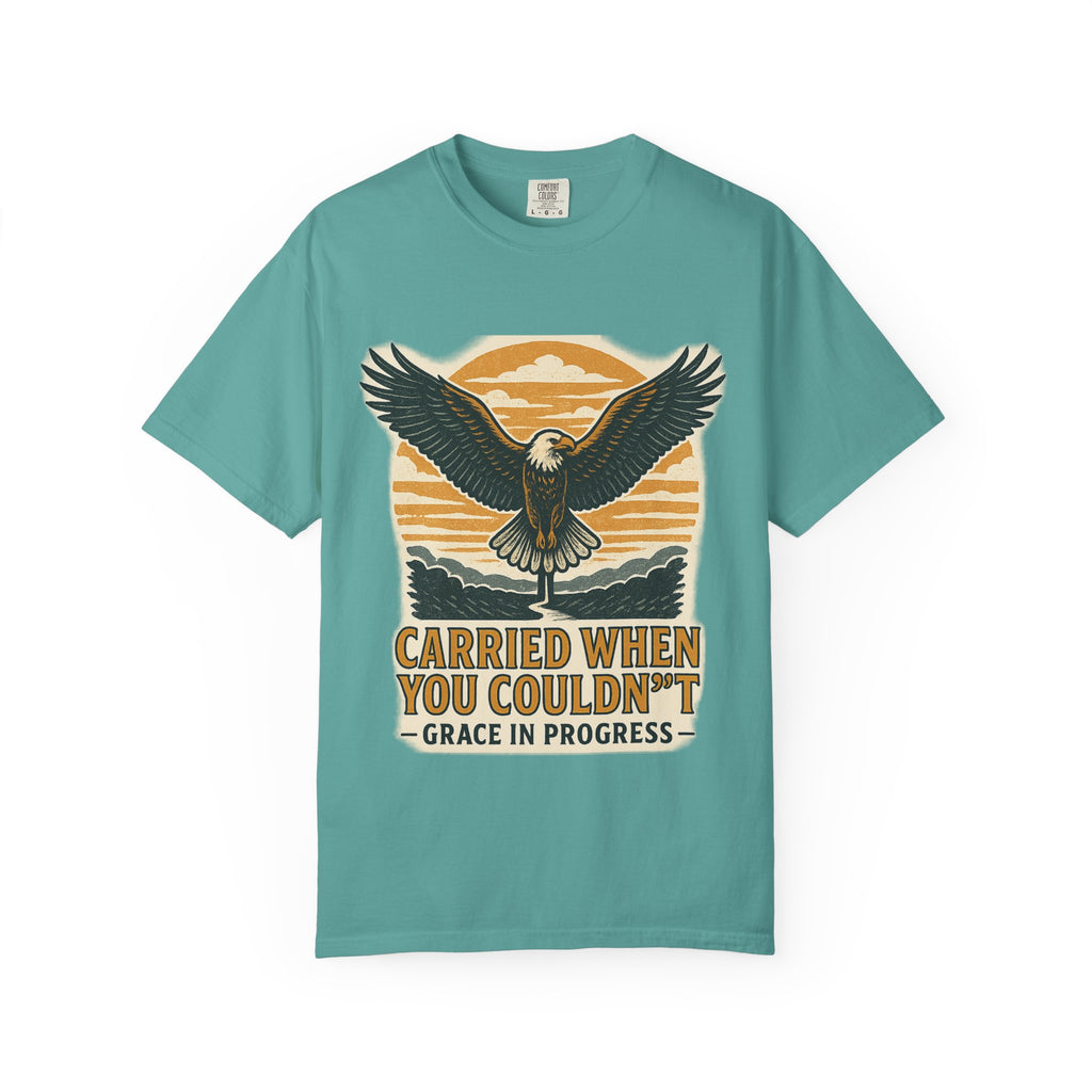 Carried When You Couldn't Vintage Eagle Faith T-Shirt | Grace In Progress | Burnout Caregiver Hope Apparel