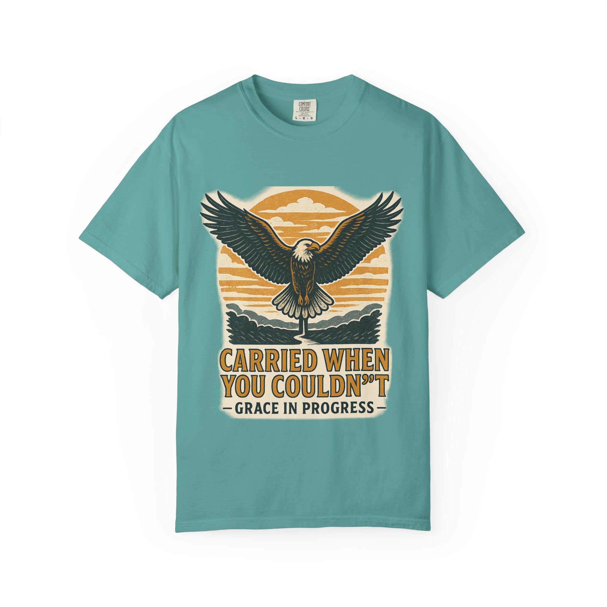 Carried When You Couldn't Vintage Eagle Faith T-Shirt | Grace In Progress | Burnout Caregiver Hope Apparel