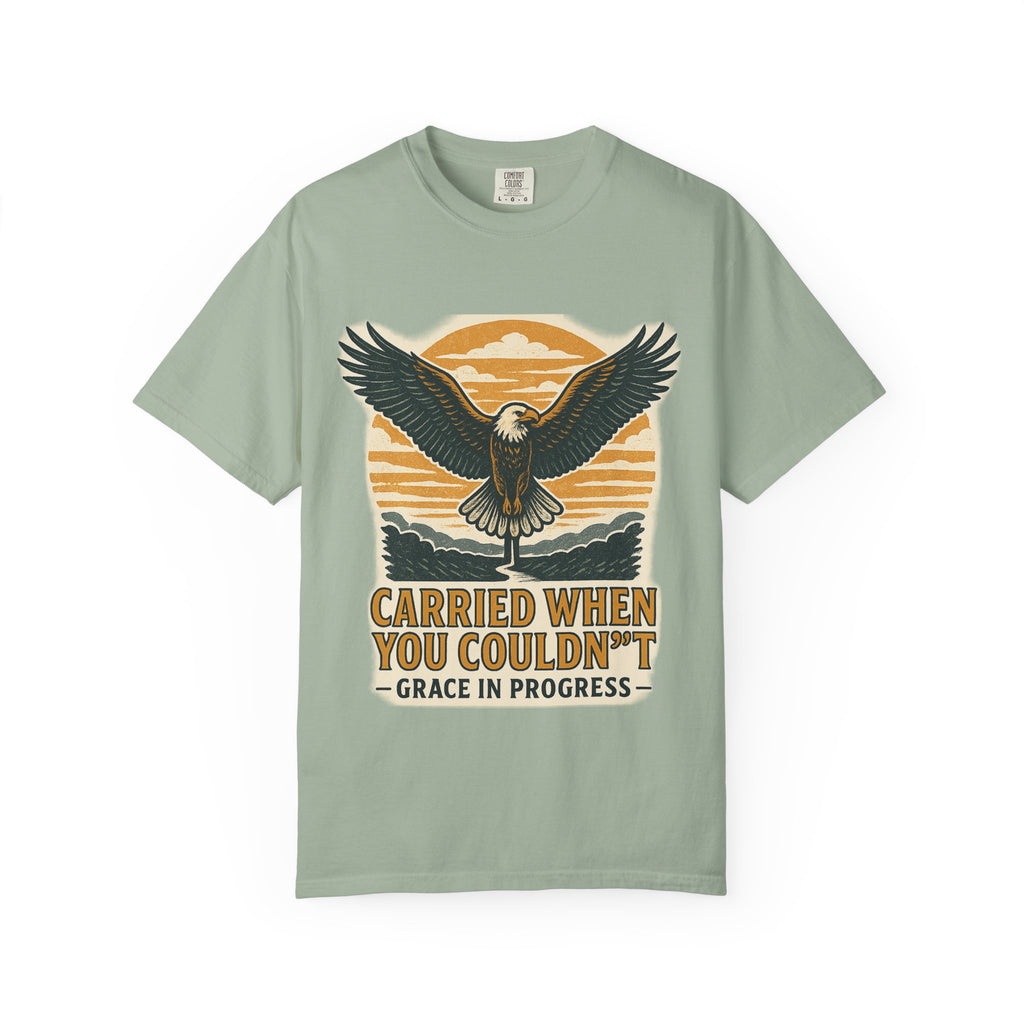 Carried When You Couldn't Vintage Eagle Faith T-Shirt | Grace In Progress | Burnout Caregiver Hope Apparel