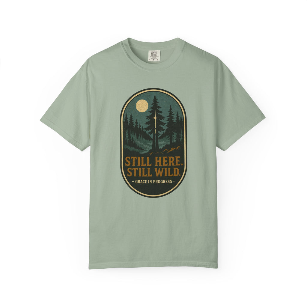 Still Standing After All | Vintage Outdoor Faith T-Shirt | Grace In Progress | Christian Nature Apparel | Grief Recovery Resilience Tee