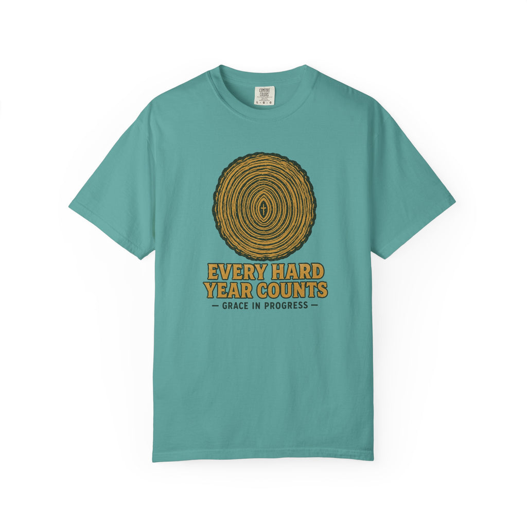 Every Hard Year Counts | Tree Ring Vintage Faith Tee | Grace In Progress | Christian Outdoor Apparel | Growth Resilience Shirt