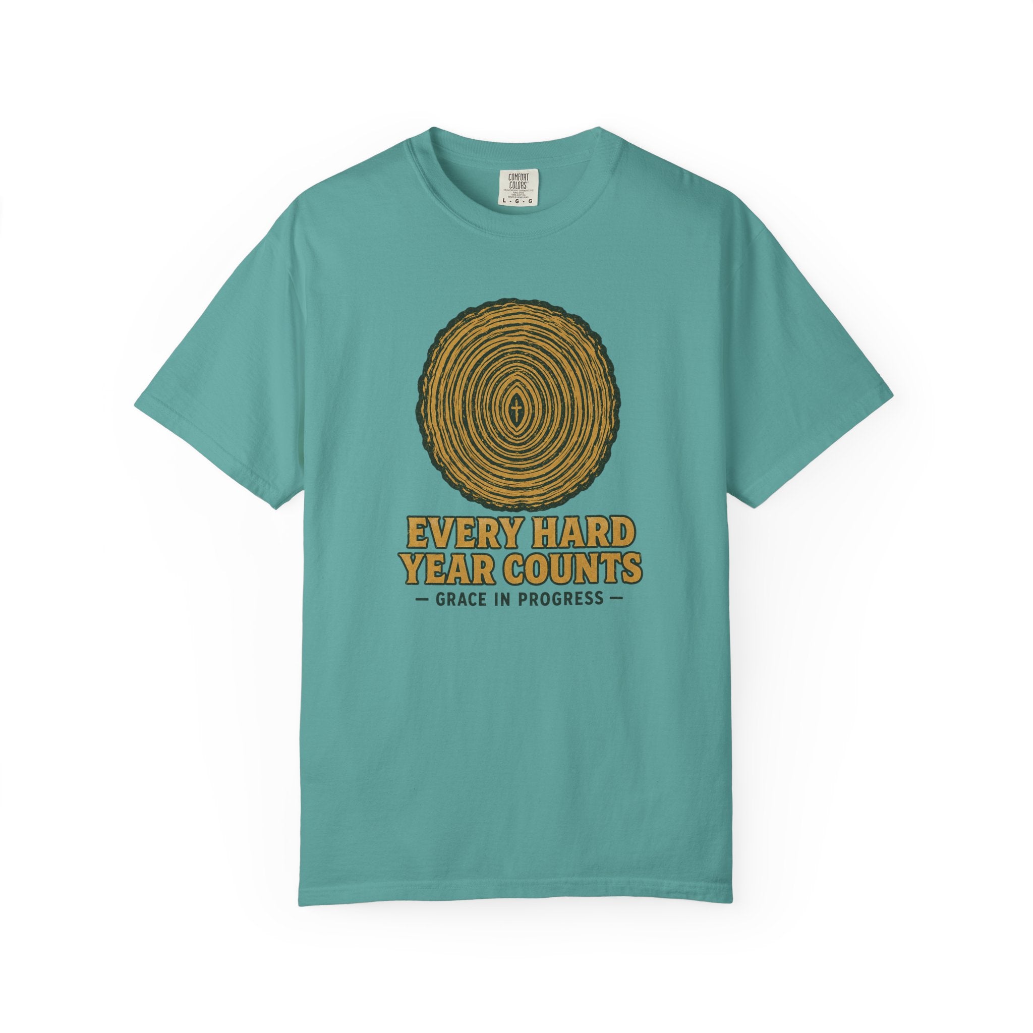 Every Hard Year Counts | Tree Ring Vintage Faith Tee | Grace In Progress | Christian Outdoor Apparel | Growth Resilience Shirt