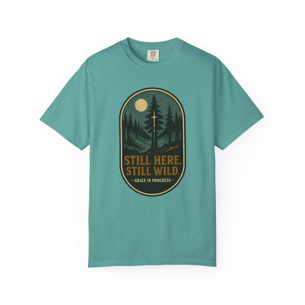 Still Standing After All | Vintage Outdoor Faith T-Shirt | Grace In Progress | Christian Nature Apparel | Grief Recovery Resilience Tee