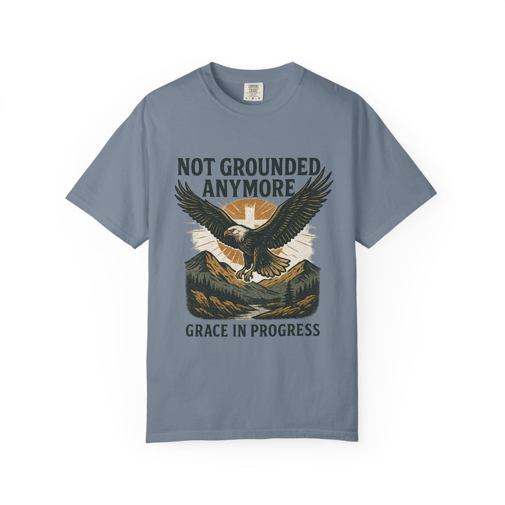 Not Grounded Anymore Vintage Eagle T-Shirt | Faith Outdoor Apparel | Soaring Eagle Tee | Grace In Progress | Recovery & Hope Gift