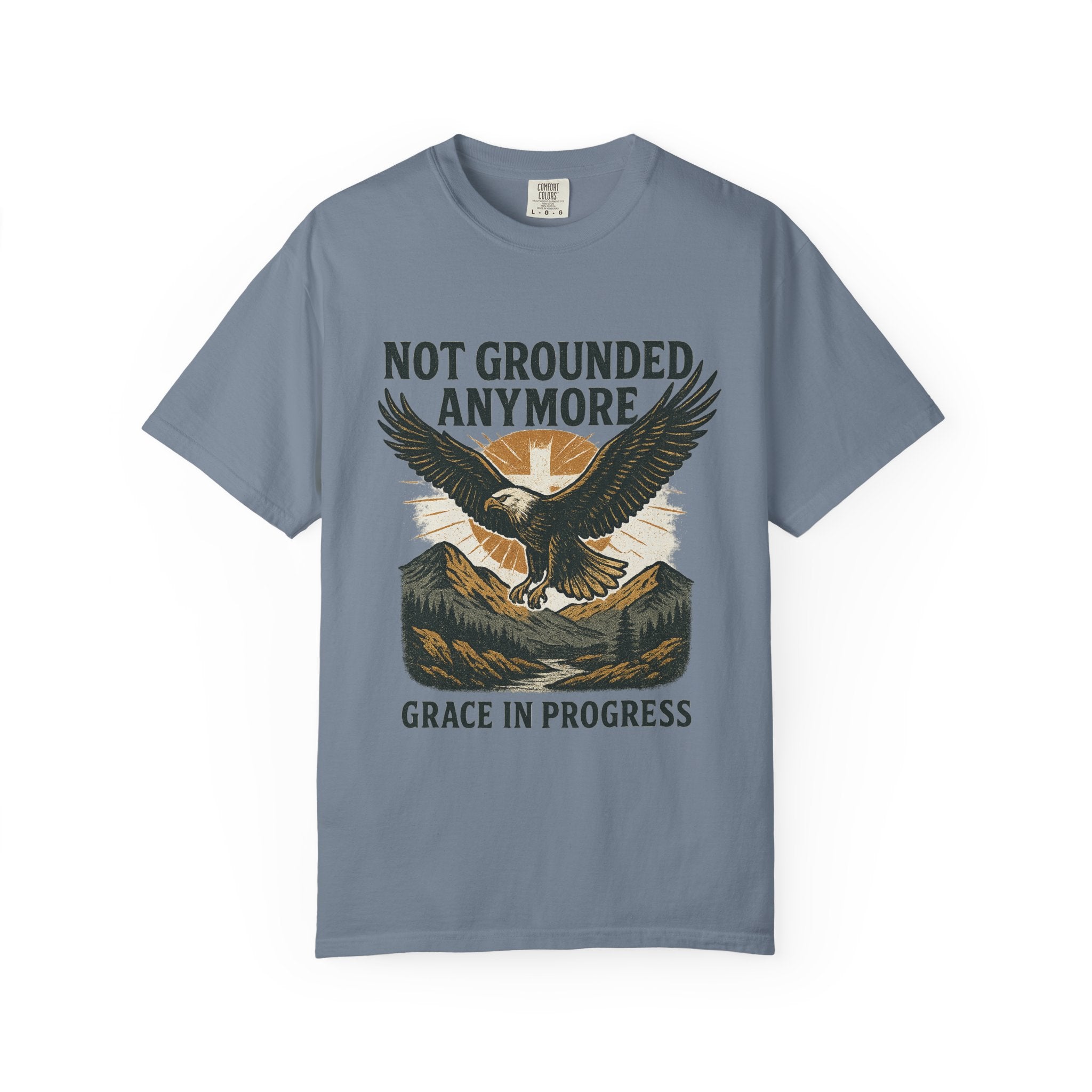Not Grounded Anymore Vintage Eagle T-Shirt | Faith Outdoor Apparel | Soaring Eagle Tee | Grace In Progress | Recovery & Hope Gift